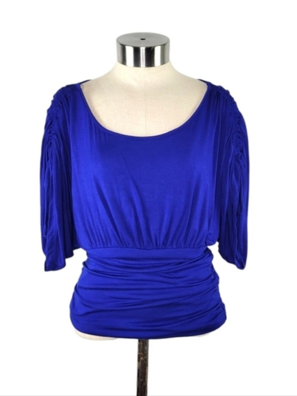 Green Envelope Ruched Waist Cinched Sleeve Dressy Top
